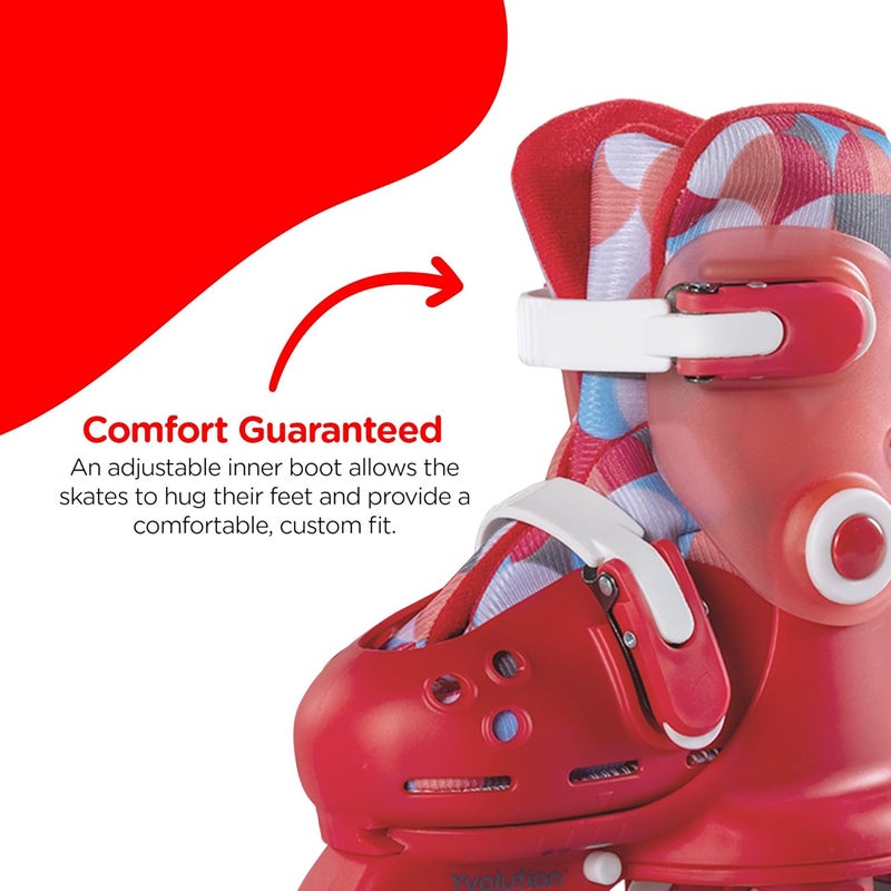 Yvolution Learner Twista Skates – 2-in-1 Adjustable Kids Roller Skates for Ages 2+ – Converts from Tri-Wheel to Inline Skates – No Tools Needed – US Size 7-11 - Image 4